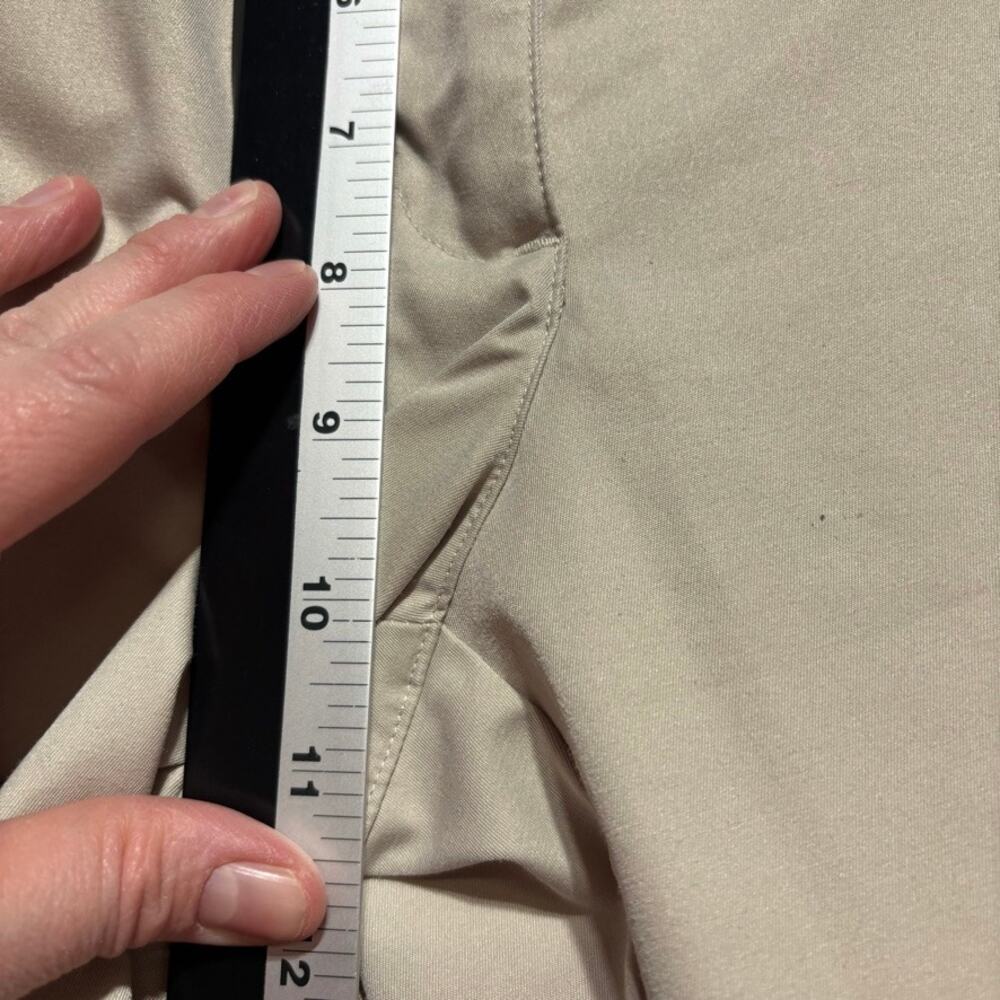 Adidas Womens 10 ClimaCool Stretch Golf Capri Pants Beige Khaki Crop Pockets - Picture 4 of 6